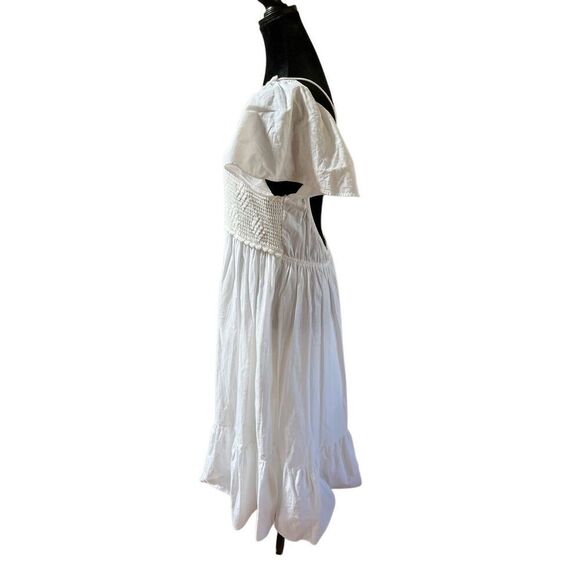 Zara Crochet Linen Maxi Dress Low Back Flutter Sleeve Women’s XL - Picture 15 of 16